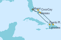 Visitando Miami (Florida/EEUU), Puerto Plata, Republica Dominicana, Labadee (Haiti), CocoCay (Bahamas), Nassau (Bahamas), Miami (Florida/EEUU)