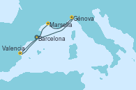 Visitando Barcelona, Génova (Italia), Marsella (Francia), Valencia, Barcelona