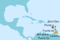 Visitando Pointe a Pitre (Guadalupe), Castries (Santa Lucía/Caribe), Bridgetown (Barbados), Puerto España (Trinidad y Tobago), Saint George (Grenada), Fuerte de France (Martinica), Pointe a Pitre (Guadalupe)
