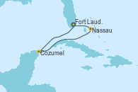 Visitando Fort Lauderdale (Florida/EEUU), Cozumel (México), Nassau (Bahamas), Fort Lauderdale (Florida/EEUU)