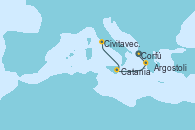 Visitando Taranto (Italia), Corfú (Grecia), Argostoli (Grecia), Catania (Sicilia), Civitavecchia (Roma)