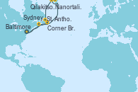 Visitando Baltimore (Maryland), Nanortalik (Groenlandia), Qilakitsoq (Groenlandia), St. Anthony (Canadá), Corner Brook (Newfoundland/Canadá), Sydney (Nueva Escocia/Canadá), Baltimore (Maryland)