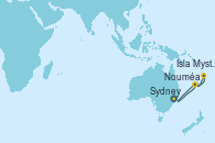 Visitando Sydney (Australia), Nouméa (Nueva Caledonia), Isla Mystery (Vanuatu), Nouméa (Nueva Caledonia), Sydney (Australia)