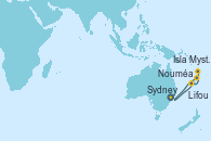 Visitando Sydney (Australia), Nouméa (Nueva Caledonia), Isla Mystery (Vanuatu), Lifou (Isla Loyalty/Nueva Caledonia), Sydney (Australia)