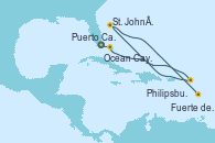 Visitando Puerto Cañaveral (Florida), Ocean Cay MSC Marine Reserve (Bahamas), Philipsburg (St. Maarten), St. John´s (Antigua y Barbuda), Fuerte de France (Martinica)
