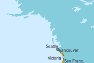 Visitando Vancouver (Canadá), Victoria (Canadá), Seattle (Washington/EEUU), Portland (Maine/Estados Unidos), Eureka (California), San Francisco (California/EEUU), San Francisco (California/EEUU)