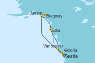 Visitando Seattle (Washington/EEUU), Juneau (Alaska), Skagway (Alaska), Sitka (Alaska), Victoria (Canadá), Vancouver (Canadá)