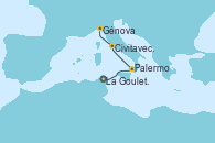 Visitando La Goulette (Tunez), Palermo (Italia), Civitavecchia (Roma), Génova (Italia)