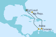 Visitando Fort Lauderdale (Florida/EEUU), Isla Pequeña (San Salvador/Bahamas), Curacao (Antillas), Aruba (Antillas), Fort Lauderdale (Florida/EEUU)