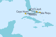 Visitando Fort Lauderdale (Florida/EEUU), Nassau (Bahamas), Cayo Hueso (Key West/Florida), Isla Pequeña (San Salvador/Bahamas), Fort Lauderdale (Florida/EEUU)