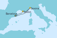 Visitando Barcelona, Savona (Italia), Toulon (Francia), Barcelona