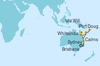 Visitando Sydney (Australia), Brisbane (Australia), Whitsunday Island (Australia), Cairns (Australia), Cairns (Australia), Port Douglas (Australia), Isla Willis (Australia), Sydney (Australia)
