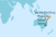 Visitando Sydney (Australia), Whitsunday Island (Australia), Cairns (Australia), Cairns (Australia), Port Douglas (Australia), Port Douglas (Australia), Isla Willis (Australia), Sydney (Australia)