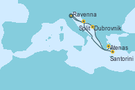 Visitando Ravenna (Italia), Dubrovnik (Croacia), Atenas (Grecia), Santorini (Grecia), Split (Croacia), Ravenna (Italia)