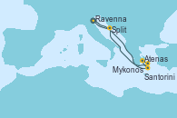 Visitando Ravenna (Italia), Santorini (Grecia), Atenas (Grecia), Mykonos (Grecia), Split (Croacia), Ravenna (Italia)