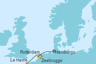 Visitando Hamburgo (Alemania), Rotterdam (Holanda), Zeebrugge (Bruselas), Le Havre (Francia)