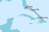 Visitando Miami (Florida/EEUU), Puerto Plata, Republica Dominicana, Great Stirrup Cay (Bahamas), Miami (Florida/EEUU)