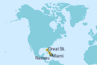Visitando Miami (Florida/EEUU), Great Stirrup Cay (Bahamas), Nassau (Bahamas), Miami (Florida/EEUU)