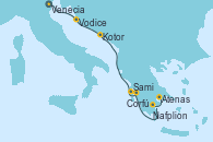Visitando Venecia (Italia), Vodice (Croacia), Kotor (Montenegro), Corfú (Grecia), Sami (Cefalonia/Grecia), Nafplion (Grecia), Atenas (Grecia)