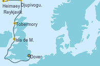 Visitando Dover (Inglaterra), Isla de Mann (Reino Unido), Tobermory (Escocia), Djupivogur (Islandia), Heimaey (Islas Westmann/Islandia), Reykjavik (Islandia)