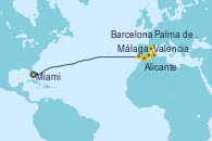 Visitando Miami (Florida/EEUU), Málaga, Alicante (España), Valencia, Palma de Mallorca (España), Barcelona
