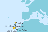 Visitando Las Palmas de Gran Canaria (España), Funchal (Madeira), Funchal (Madeira), La Palma (Islas Canarias/España), Puerto de la Estaca (El Hierro/Canarias), Santa Cruz de Tenerife (España), Las Palmas de Gran Canaria (España), Las Palmas de Gran Canaria (España)