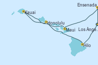 Visitando Los Ángeles (California), Hilo (Hawai), Honolulu (Hawai), Kauai (Hawai), Maui (Hawai), Ensenada (México), Los Ángeles (California)