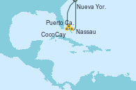 Visitando Nueva Jersey (Estados Unidos), Puerto Cañaveral (Florida), CocoCay (Bahamas), Nassau (Bahamas), Nueva Jersey (Estados Unidos)