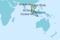 Visitando Singapur, Laem Chabang (Bangkok/Thailandia), Laem Chabang (Bangkok/Thailandia), Ko Kood (Tailandia), Sihanoukville (Camboya), Ciudad Ho Chi Minh (Vietnam)