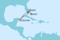 Visitando Miami (Florida/EEUU), Cozumel (México), Bimini (Bahamas), Miami (Florida/EEUU)