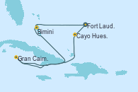 Visitando Fort Lauderdale (Florida/EEUU), Cayo Hueso (Key West/Florida), Gran Caimán (Islas Caimán), Bimini (Bahamas), Fort Lauderdale (Florida/EEUU)