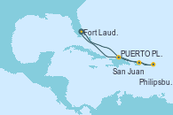 Visitando Fort Lauderdale (Florida/EEUU), Puerto Plata, Republica Dominicana, San Juan (Puerto Rico), Philipsburg (St. Maarten), Fort Lauderdale (Florida/EEUU)