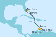 Visitando Fort Lauderdale (Florida/EEUU), Bimini (Bahamas), Aruba (Antillas), Kralendijk (Antillas), Curacao (Antillas), Fort Lauderdale (Florida/EEUU)