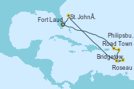 Visitando Fort Lauderdale (Florida/EEUU), Road Town (Isla Tórtola/Islas Vírgenes), Philipsburg (St. Maarten), Roseau (Dominica), Bridgetown (Barbados), St. John´s (Antigua y Barbuda), Fort Lauderdale (Florida/EEUU)