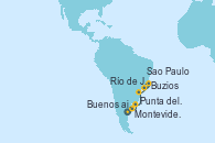 Visitando Buenos aires, Montevideo (Uruguay), Punta del Este (Uruguay), Sao Paulo (Brasil), Buzios (Brasil), Río de Janeiro (Brasil)