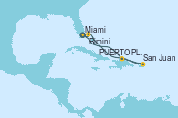 Visitando Miami (Florida/EEUU), Puerto Plata, Republica Dominicana, San Juan (Puerto Rico), Bimini (Bahamas), Miami (Florida/EEUU)