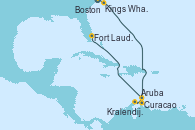 Visitando Boston (Massachusetts), Kings Wharf (Bermudas), Curacao (Antillas), Aruba (Antillas), Kralendijk (Antillas), Fort Lauderdale (Florida/EEUU)