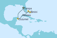 Visitando Tampa (Florida), Cozumel (México), Bimini (Bahamas), Nassau (Bahamas), Tampa (Florida)