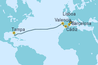 Visitando Barcelona, Valencia, Cádiz (España), Lisboa (Portugal), Tampa (Florida)