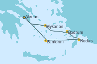 Visitando Atenas (Grecia), Santorini (Grecia), Rodas (Grecia), Bodrum (Turquia), Mykonos (Grecia), Mykonos (Grecia), Atenas (Grecia)