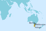 Visitando Melbourne (Australia), Burnie (Tasmania/Australia), Hobart (Australia), Hobart (Australia), Melbourne (Australia)