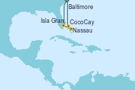 Visitando Baltimore (Maryland), Isla Gran Bahama (Florida/EEUU), Nassau (Bahamas), CocoCay (Bahamas), Baltimore (Maryland)