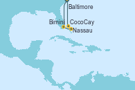 Visitando Baltimore (Maryland), Bimini (Bahamas), Nassau (Bahamas), CocoCay (Bahamas), Baltimore (Maryland)