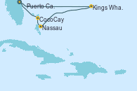 Visitando Puerto Cañaveral (Florida), Kings Wharf (Bermudas), Kings Wharf (Bermudas), Nassau (Bahamas), CocoCay (Bahamas), Puerto Cañaveral (Florida)