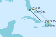 Visitando Fort Lauderdale (Florida/EEUU), CocoCay (Bahamas), Puerto Plata, Republica Dominicana, Labadee (Haiti), Fort Lauderdale (Florida/EEUU)