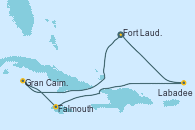 Visitando Fort Lauderdale (Florida/EEUU), Gran Caimán (Islas Caimán), Falmouth (Jamaica), Labadee (Haiti), Fort Lauderdale (Florida/EEUU)