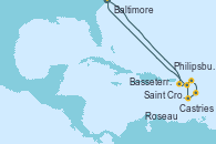 Visitando Baltimore (Maryland), Saint Croix (Islas Vírgenes), Philipsburg (St. Maarten), Castries (Santa Lucía/Caribe), Roseau (Dominica), Basseterre (Antillas), Baltimore (Maryland)