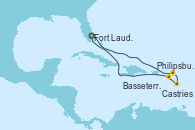 Visitando Fort Lauderdale (Florida/EEUU), Philipsburg (St. Maarten), Castries (Santa Lucía/Caribe), Basseterre (Antillas), Fort Lauderdale (Florida/EEUU)