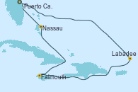 Visitando Puerto Cañaveral (Florida), Labadee (Haiti), Falmouth (Jamaica), Nassau (Bahamas), Puerto Cañaveral (Florida)