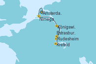Visitando Ámsterdam (Holanda), Nimega (Países Bajos), Krefeld (Alemania), Königswinter (Alemania), Rudesheim (Alemania), Estrasburgo (Francia)